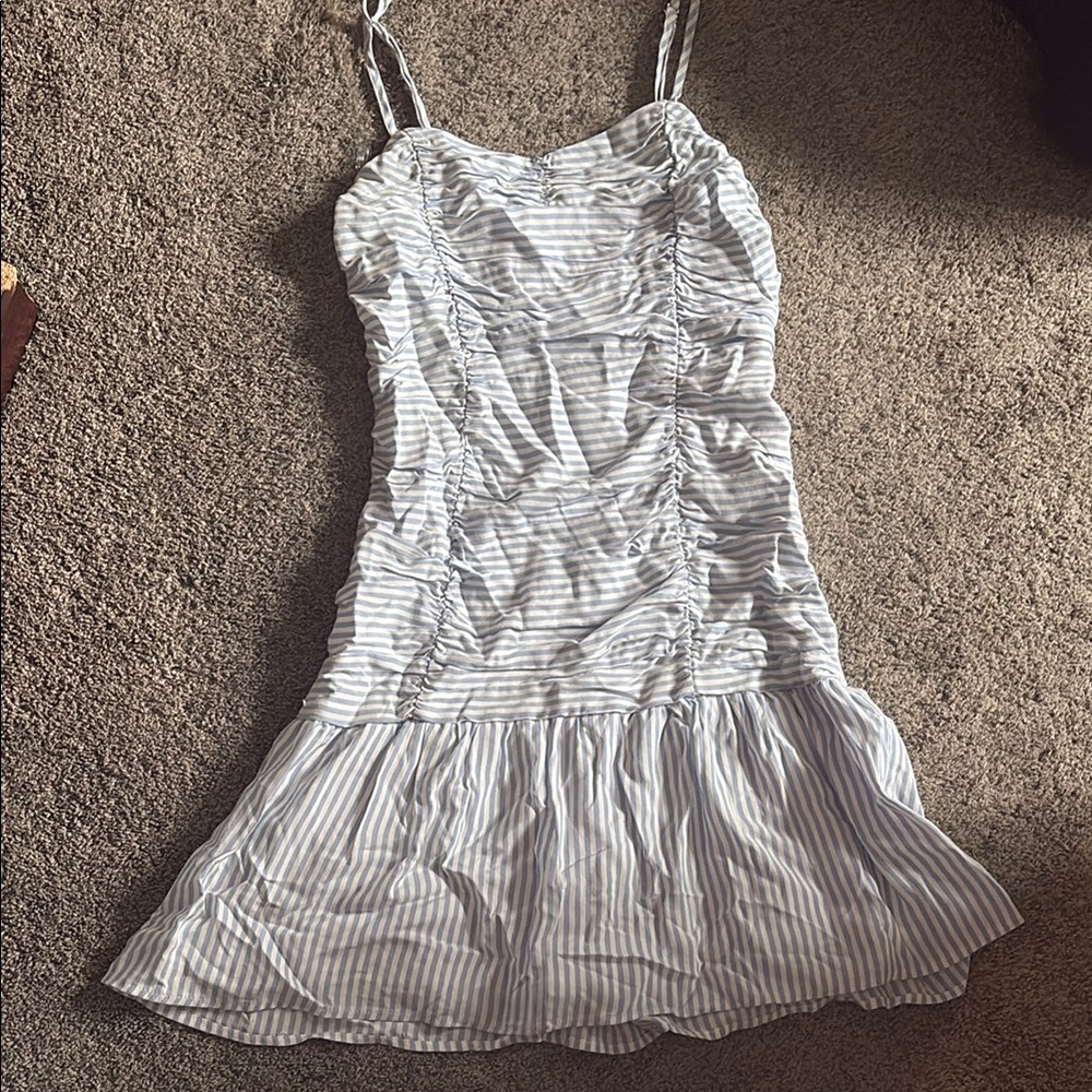 SO Blue and White Striped Dress